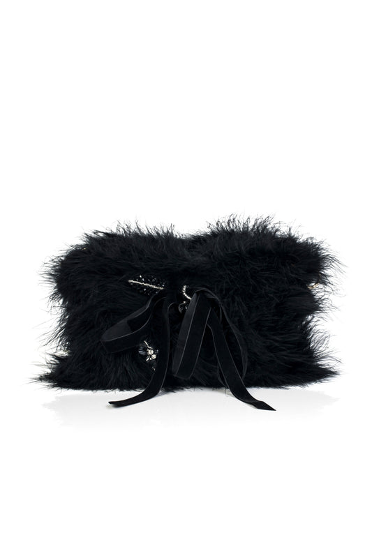 BOLSO PLUMAS NEGRO