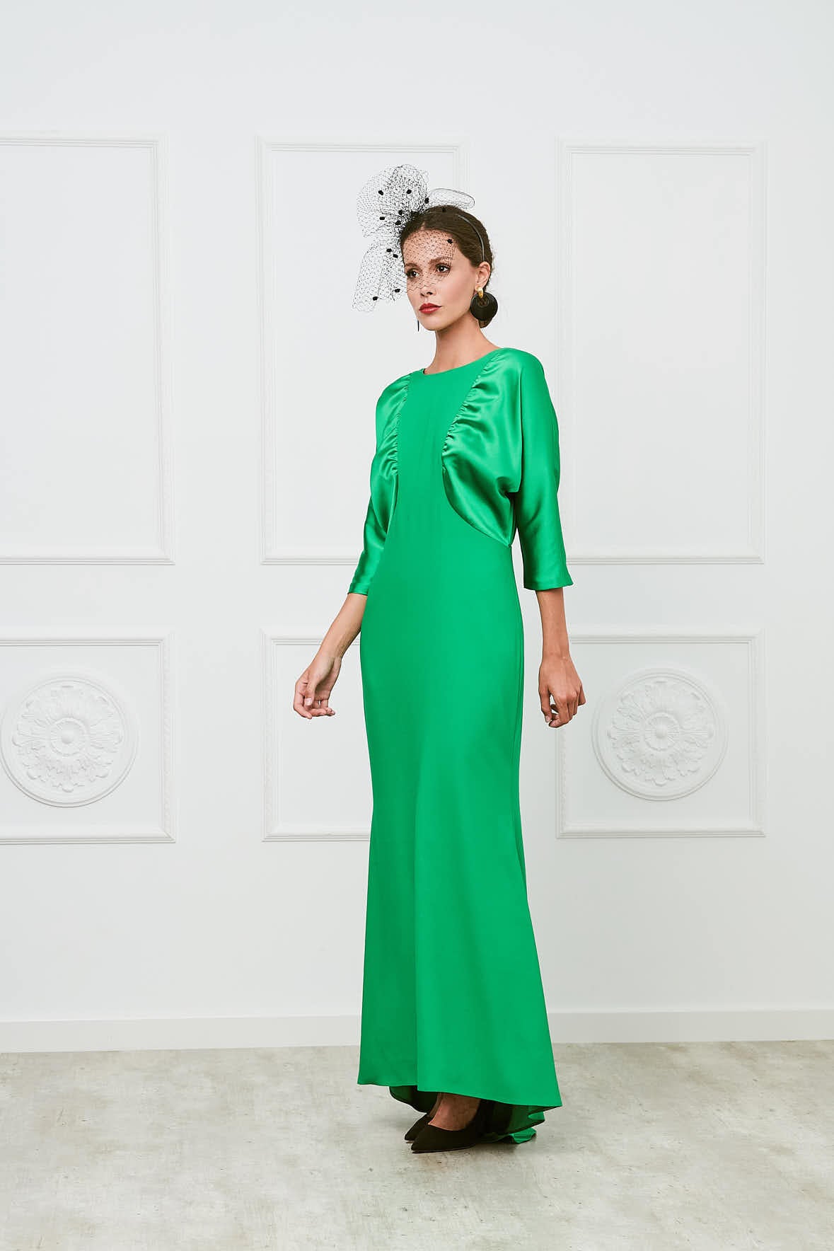 VESTIDO MADRINA BALMES VERDE CESPED