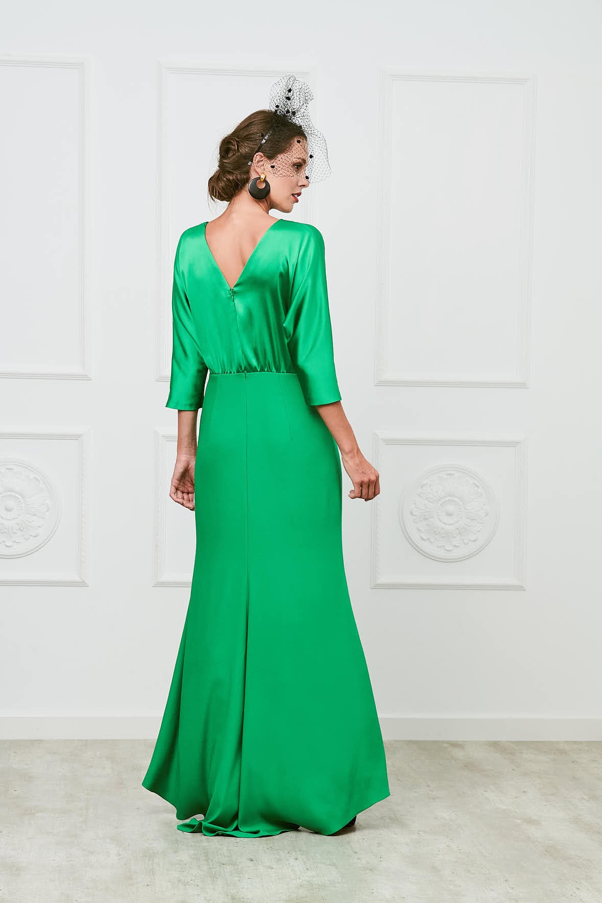 VESTIDO MADRINA BALMES VERDE CESPED